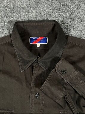 BEST MADE CO. Shirt Mens Size XXL 2XL Black Long Sleeve Button Up Pockets Cotton